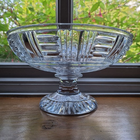 Antique 19th Century Cut Glass Pedestal Dish