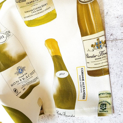 White Burgundy Tea Towel